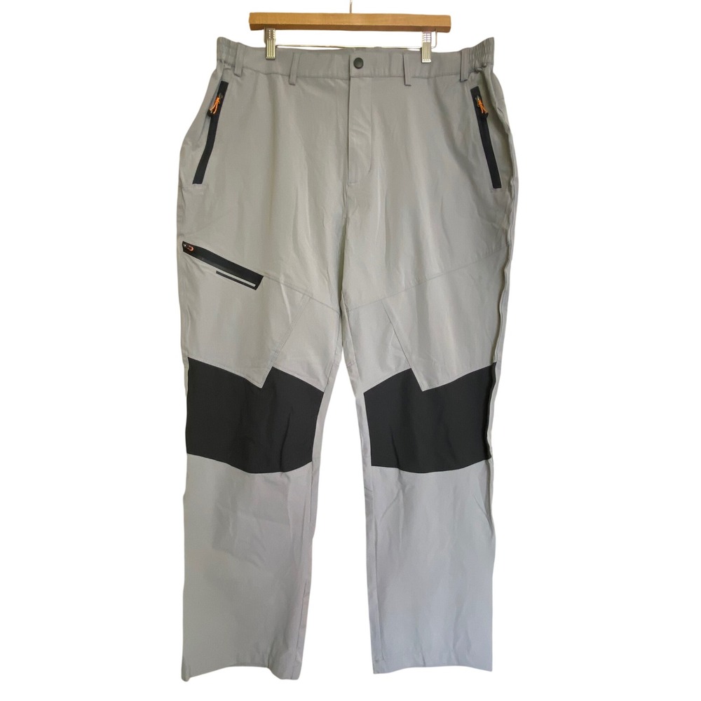MAGCOMSEN Mens 40 Hiking Pants Grey Lightweight‎ Stretch Zip Pocket Outdoor